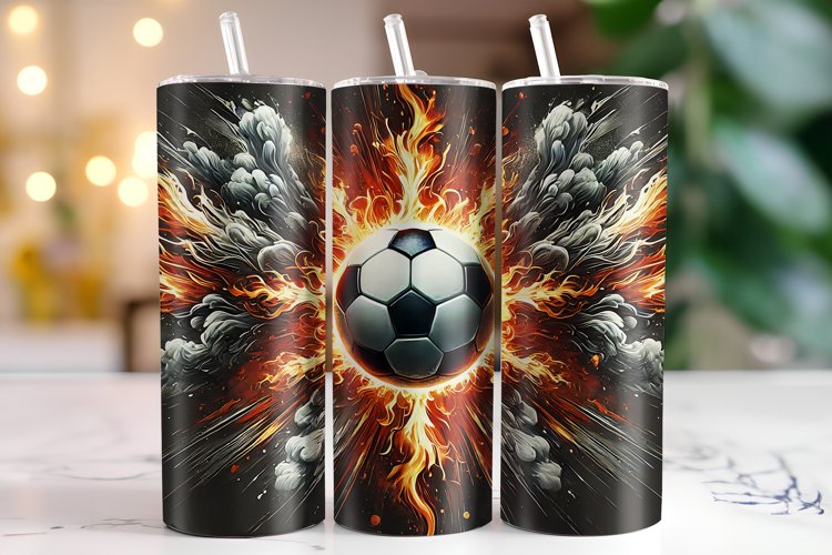 Burning Football Tumbler Wrap | Sublimation | Tumbler