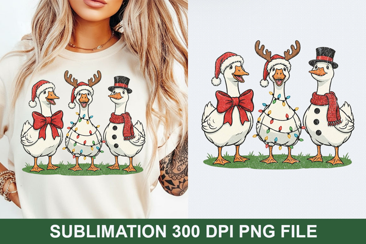Christmas Goose Sublimation - Christmas PNG Design