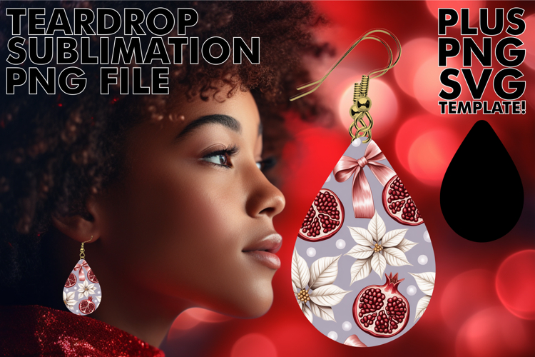 Fun Teardrop Earrings Ideas PNG, Christmas