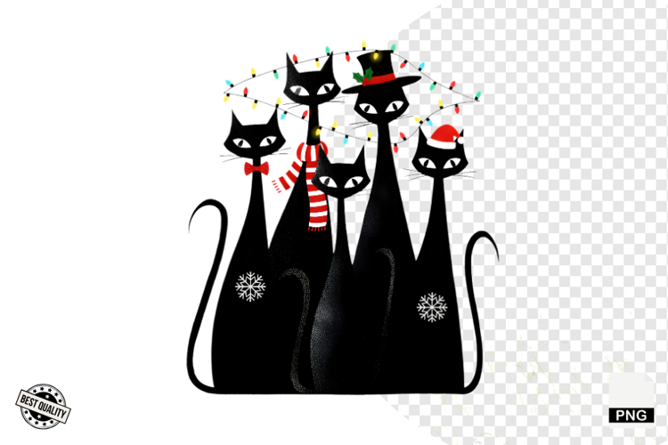 Christmas Cat Clipart Image 16