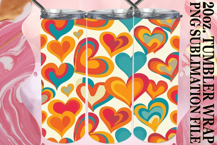 Love Pattern Tumbler Wrap - Sublimation