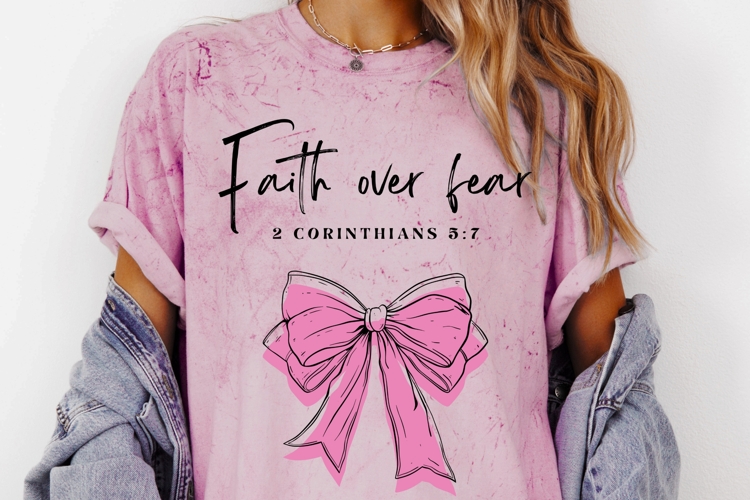 Faith Over Fear Bible Verse PNG Bundle | Coquette Christian