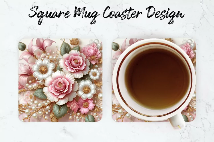 Flowers Mug coaster | Coaster | Sublimation