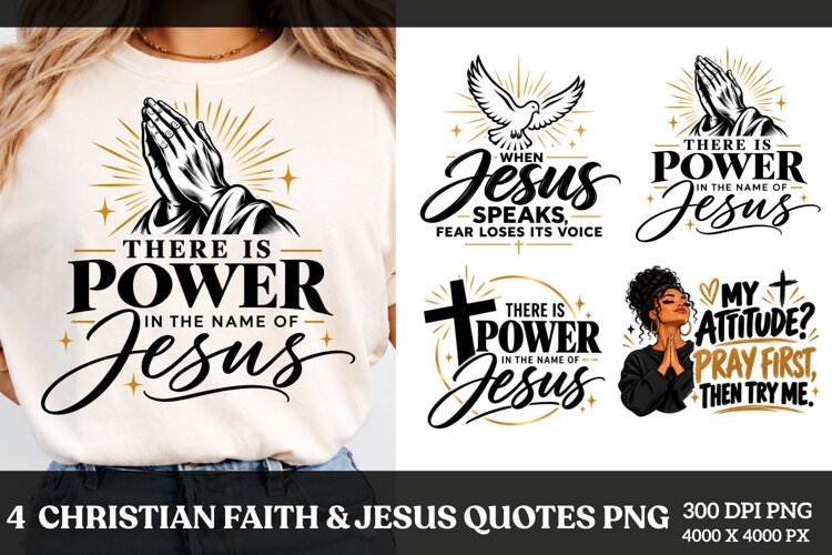 4 Religious Quotes Sublimation PNG example image 1