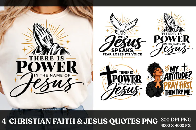 4 Religious Quotes Sublimation PNG