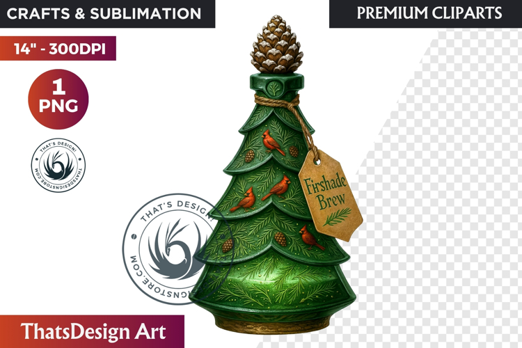 Christmas Winter Potion Bottles PNG, Magical Holiday Clipart