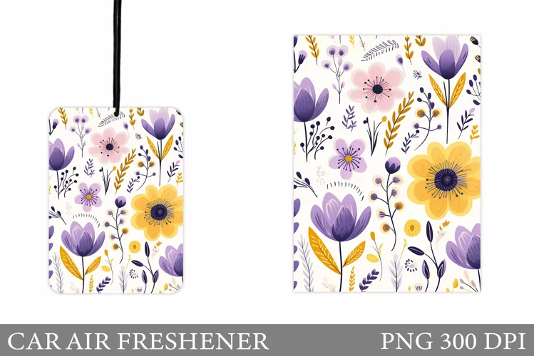 Flowers Car Air Freshener. Car Air Freshener Sublimation