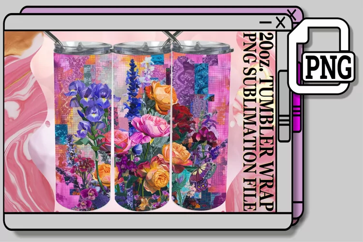 Chic Spring Petals Wrap for 20oz Tumbler
