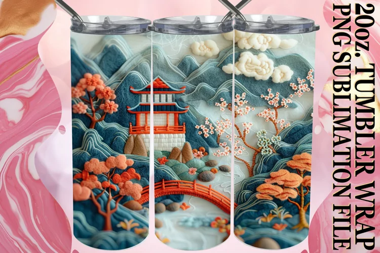 3D Spring Scene Tumbler Design - 20oz