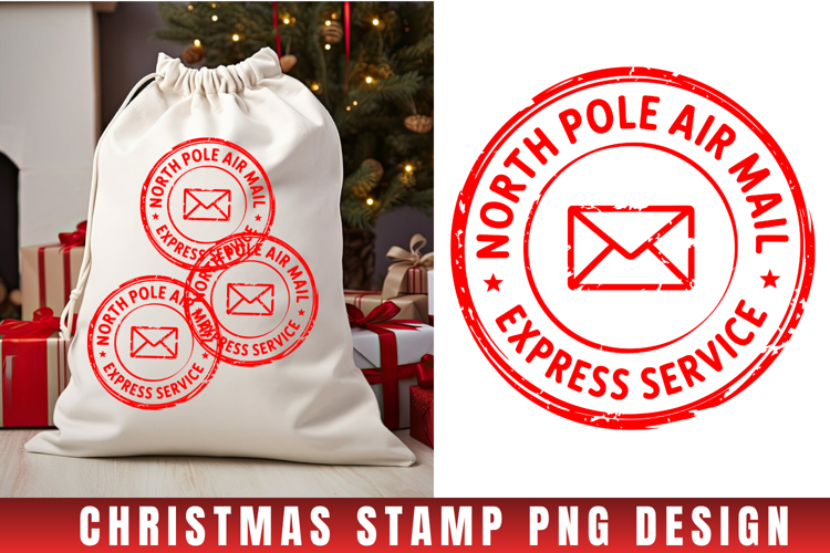 Christmas Stamp Clipart, Christmas Retro sublimation PNG