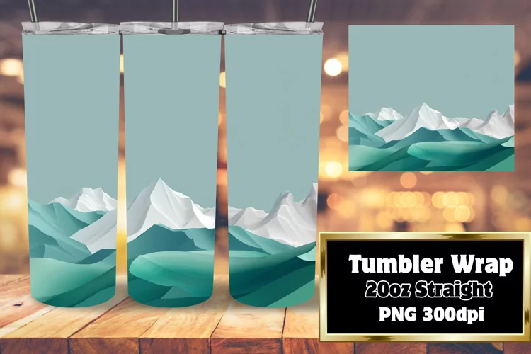 Gradient Design Tumbler Wrap for Sublimation Printing 20oz