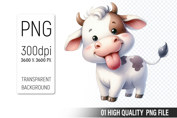 Cow Clipart PNG, Farm Animals Clipart, Rustic Farm Art