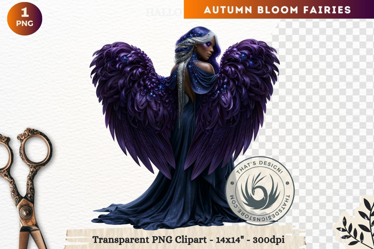 Autumn Bloom Floral Fairy Clipart, Mythical Fantasy PNG