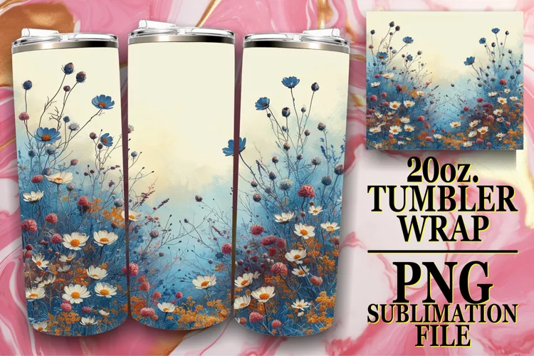 Colorful Spring Flower Pattern Tumbler Wrap