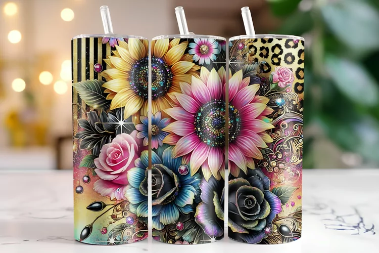 Flowers Tumbler Wrap | Sublimation | Tumblers