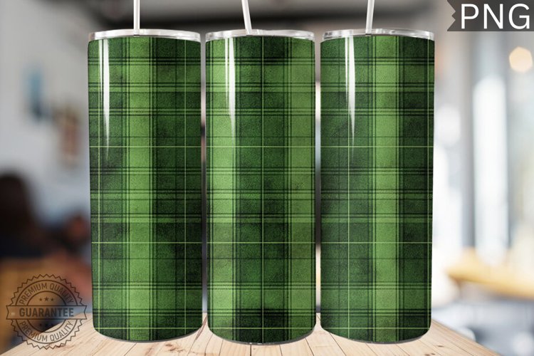 Green Plaid Tumbler Wrap - High Quality 300 Dpi example image 1