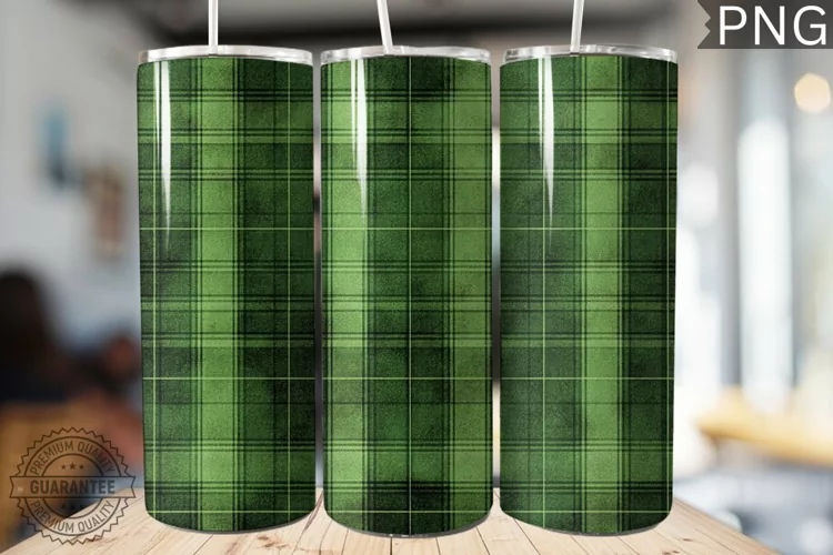 Green Plaid Tumbler Wrap - High Quality 300 Dpi