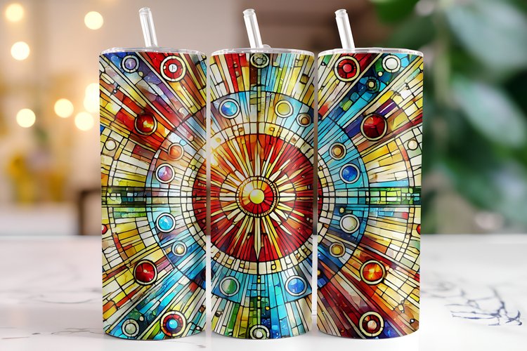 Stained glass Tumbler Wrap | Sublimation | Tumblers example image 1