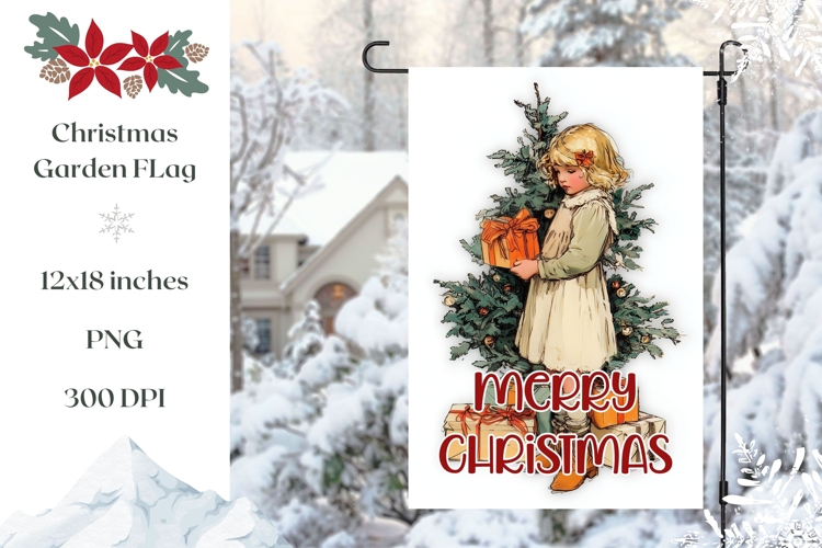 Vintage Christmas Garden Flag Sublimation