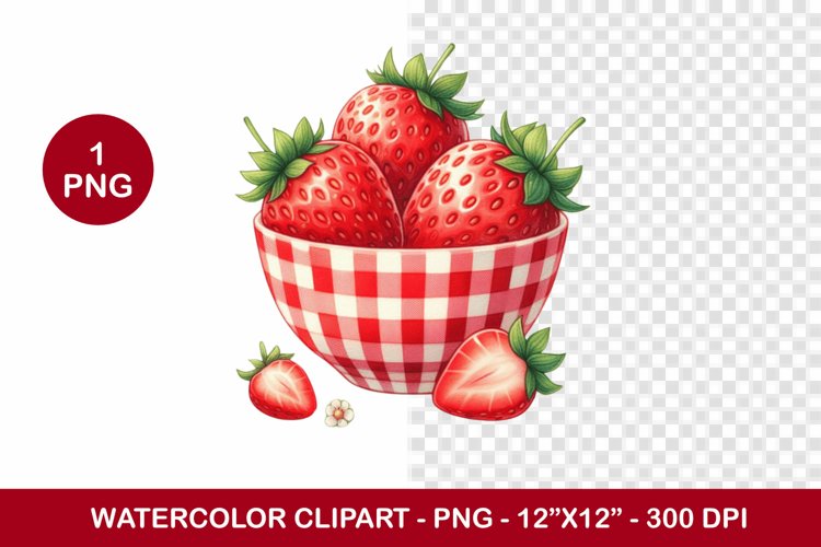 spring png watercolor clipart - strawberry