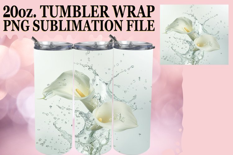 Aqua Harmony: Sublimation Art for 20oz Tumbler example image 1