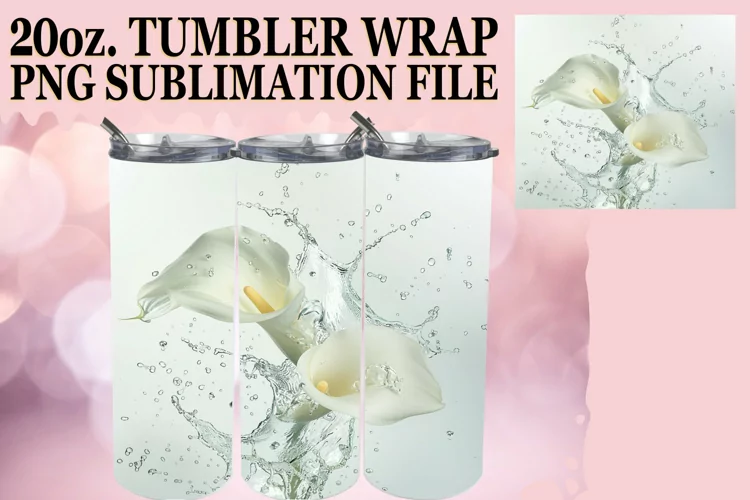 Aqua Harmony: Sublimation Art for 20oz Tumbler