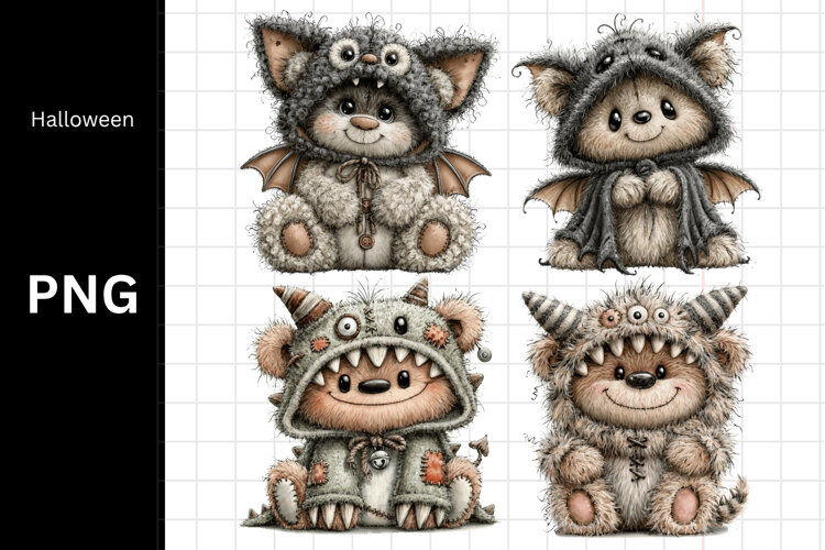 Halloween PNG, Teddy Bear PNG, Fall PNG example image 1