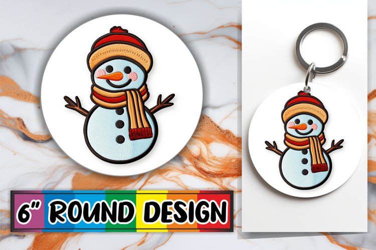Cozy Holiday Embroidered Sublimation Keychain Design