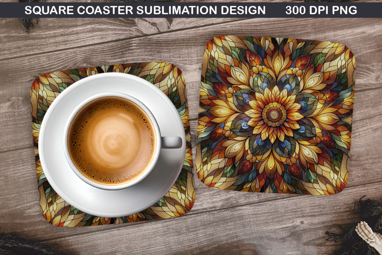 Flowers Coaster Sublimation, Spring Coaster PNG Design