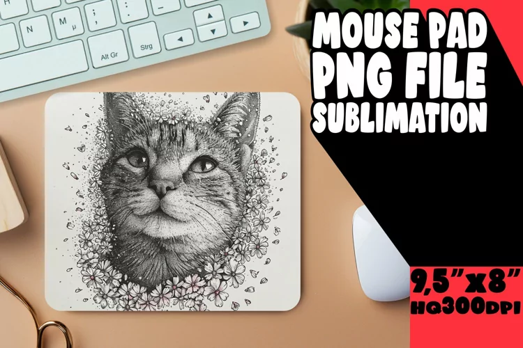 Playful Cat Design Sublimation Pad