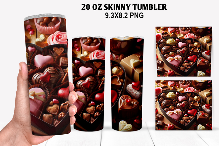 Valentine Skinny Tumbler 20oz Wrap Design, Valentine Tumbler