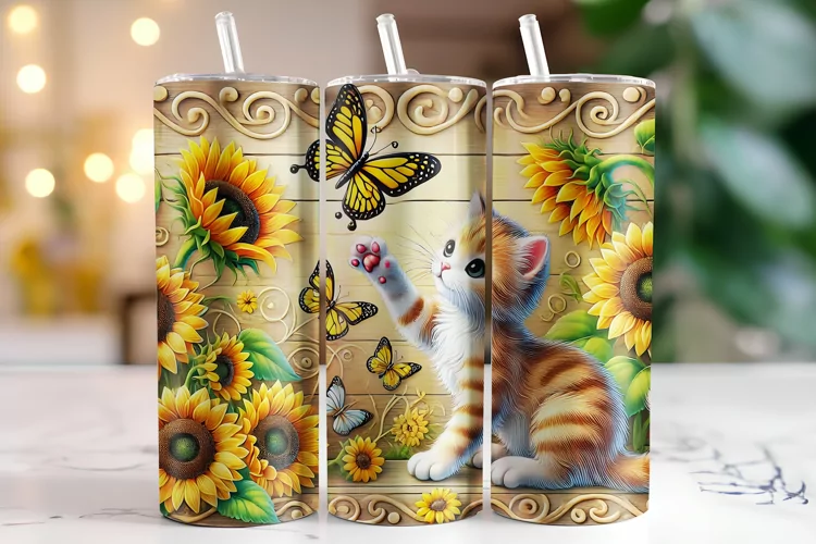 Cat Tumbler Wrap | Sublimation | Tumblers