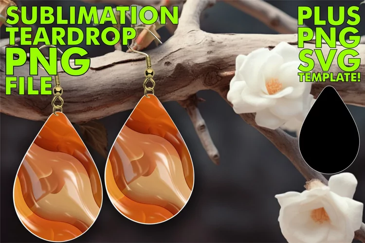 Tribal Puff Pattern Teardrop Earrings