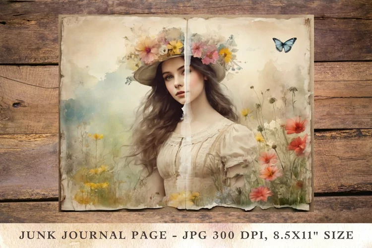Printable Junk Journal Pages victorian woman girl 39