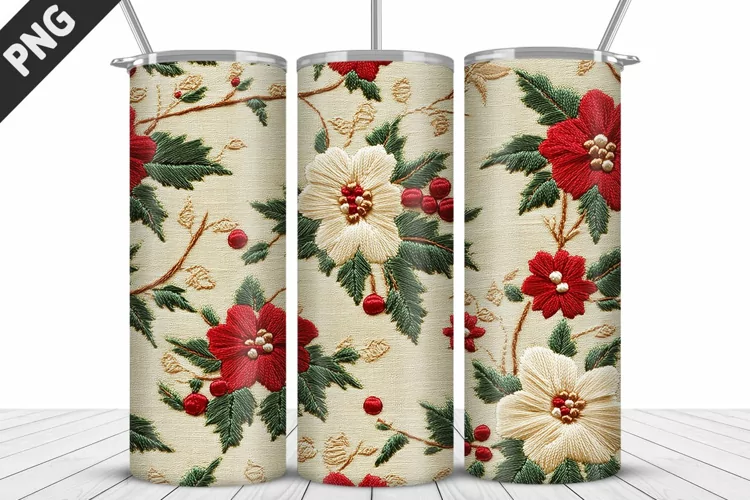 3D Daisy Flowers 20oz Tumbler Wrap | Sublimation Design