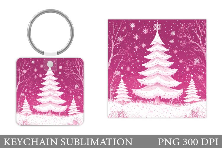 Christmas Tree Keychain. Christmas Keychain Sublimation example image 1
