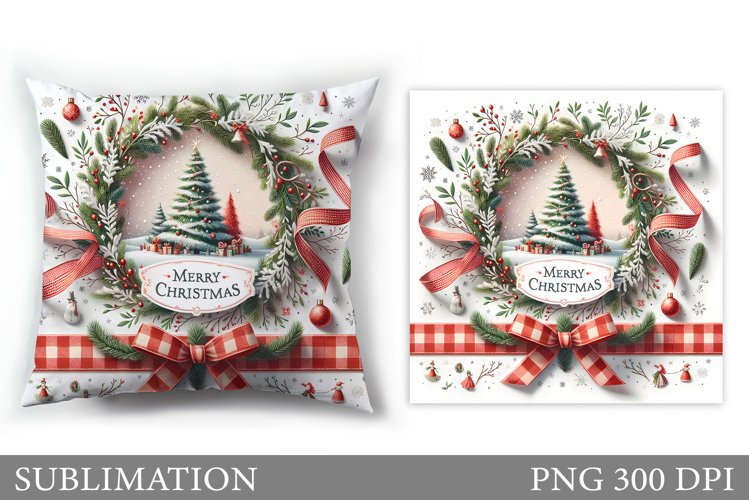 Christmas Tree Pillow Design. Christmas Tree Sublimation example image 1