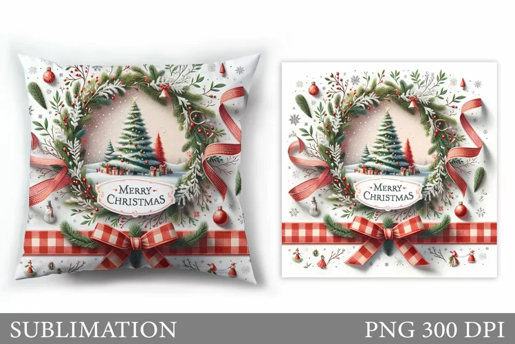 Christmas Tree Pillow Design. Christmas Tree Sublimation