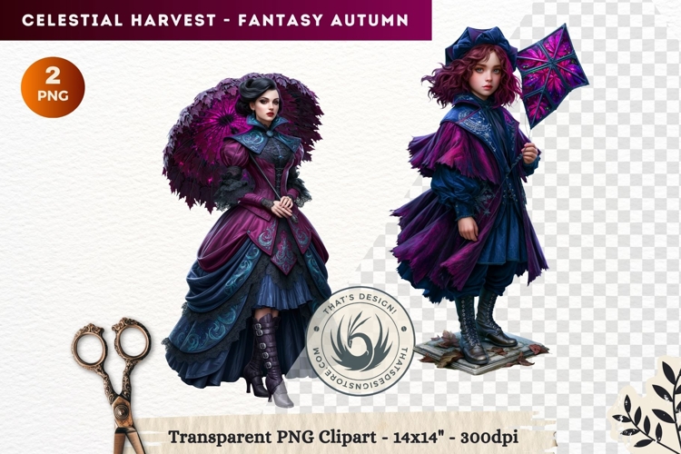 Autumn Fantasy Clipart PNG Celestial Steampunk Harvest