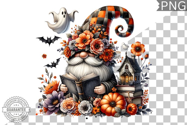 Halloween Gnome Sublimation - Clipart PNG Design