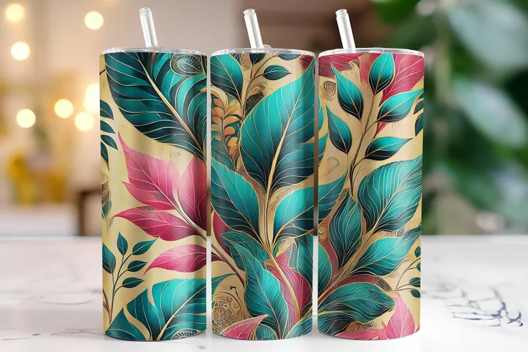 Leaves Tumbler Wrap | Sublimation | Tumblers