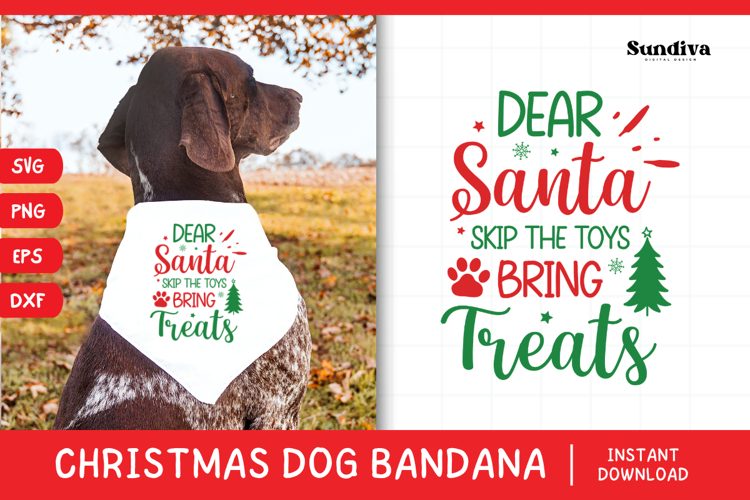 Christmas Dog Bandana Quotes SVG | Dear Santa, Skip the Toys
