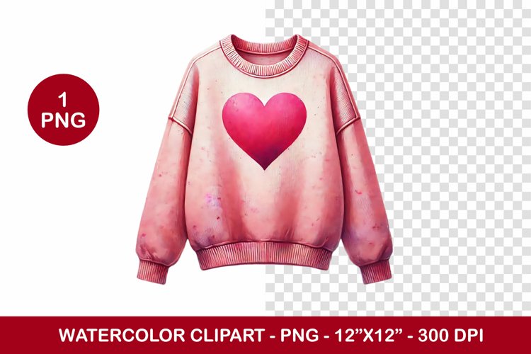 valentine png watercolor clipart - love sweater
