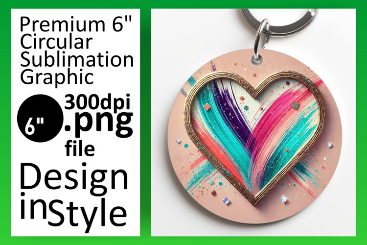 Charming Round Design Coaster Template , Heart