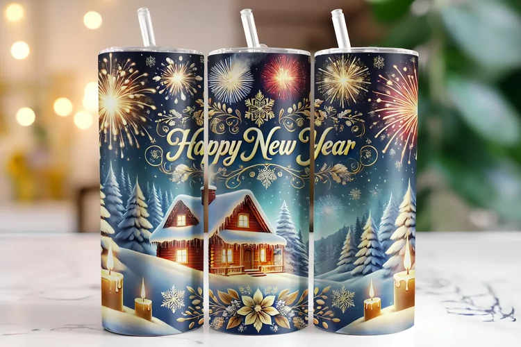 Christmas Happy New Year 2025 Tumbler Wrap | Sublimation