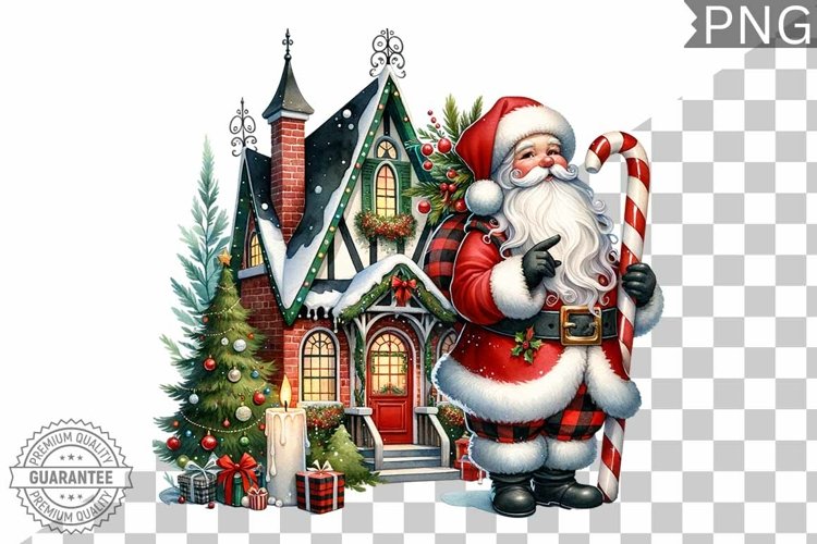 Christmas Santa Sublimation - Clipart PNG Design example image 1