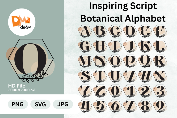 Inspiring Script Botanical Alphabet Monogram