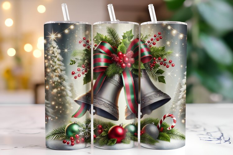 Christmas Bell Tumbler Wrap | Sublimation | Tumblers