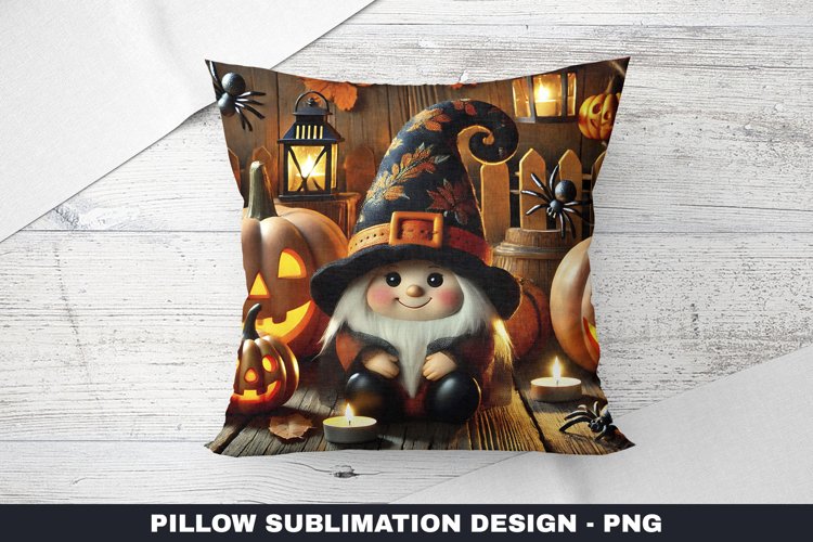 Halloween Gnome Pillow Case Sublimation | Pillow Cover