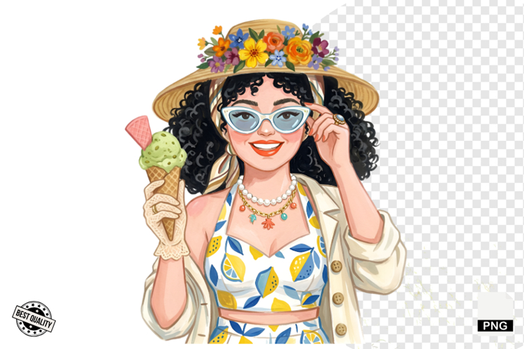 Summer 1950 Girls Clipart example image 1